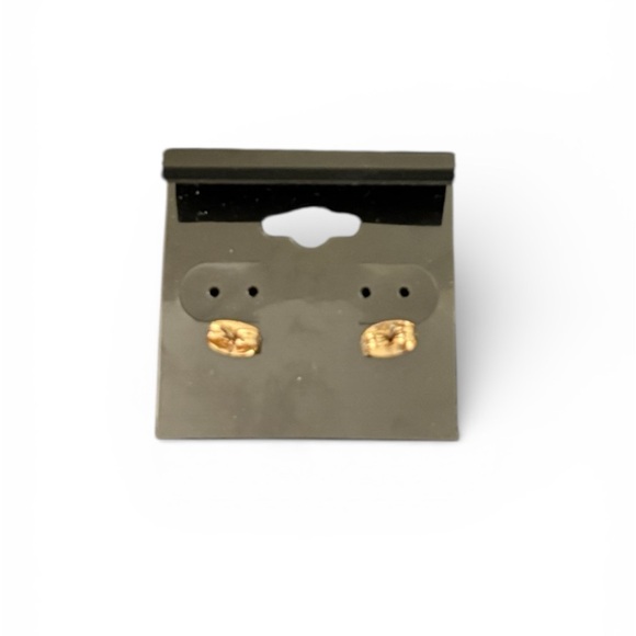 Red and Gold Enamel Heart Stud Earrings - Picture 2 of 3